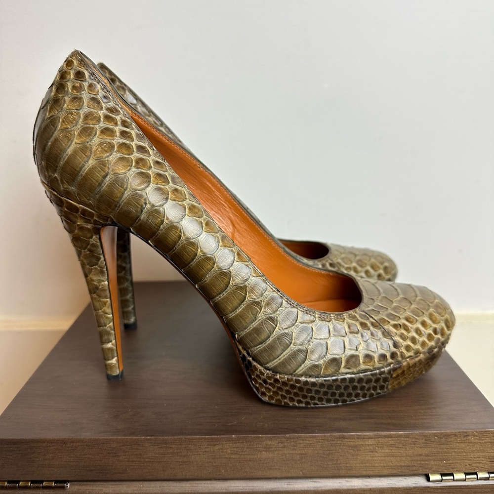 Gucci Python Platform Heels - image 5